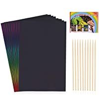 HellDoler Manualidades para Niños-100 Hojas Manualidades para Rascar Scratch Art Cuadernos para Dibujar Papel de Rascar…